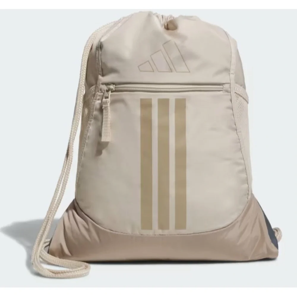 Adidas Alliance Sackpack Crystal Linen Beige Trace Khaki Bag Tan Brown Pockets